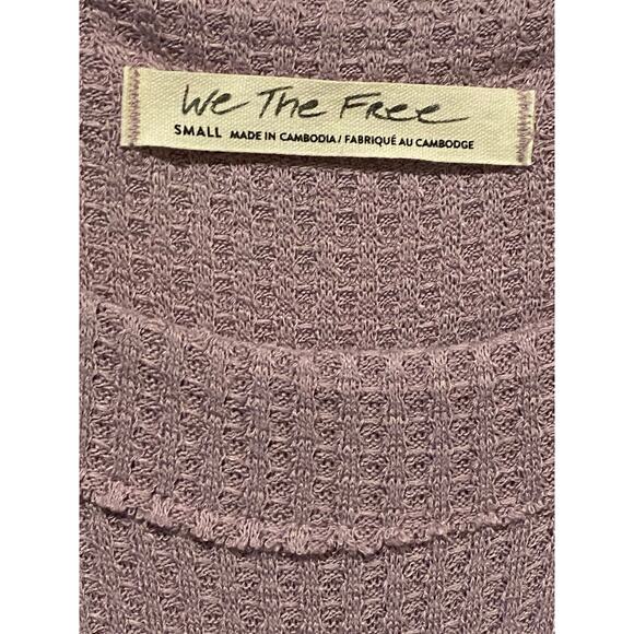 Free People We The Free North Shore Thermal Tunic Top Small Waffle Knit Shirt - Picture 7 of 11